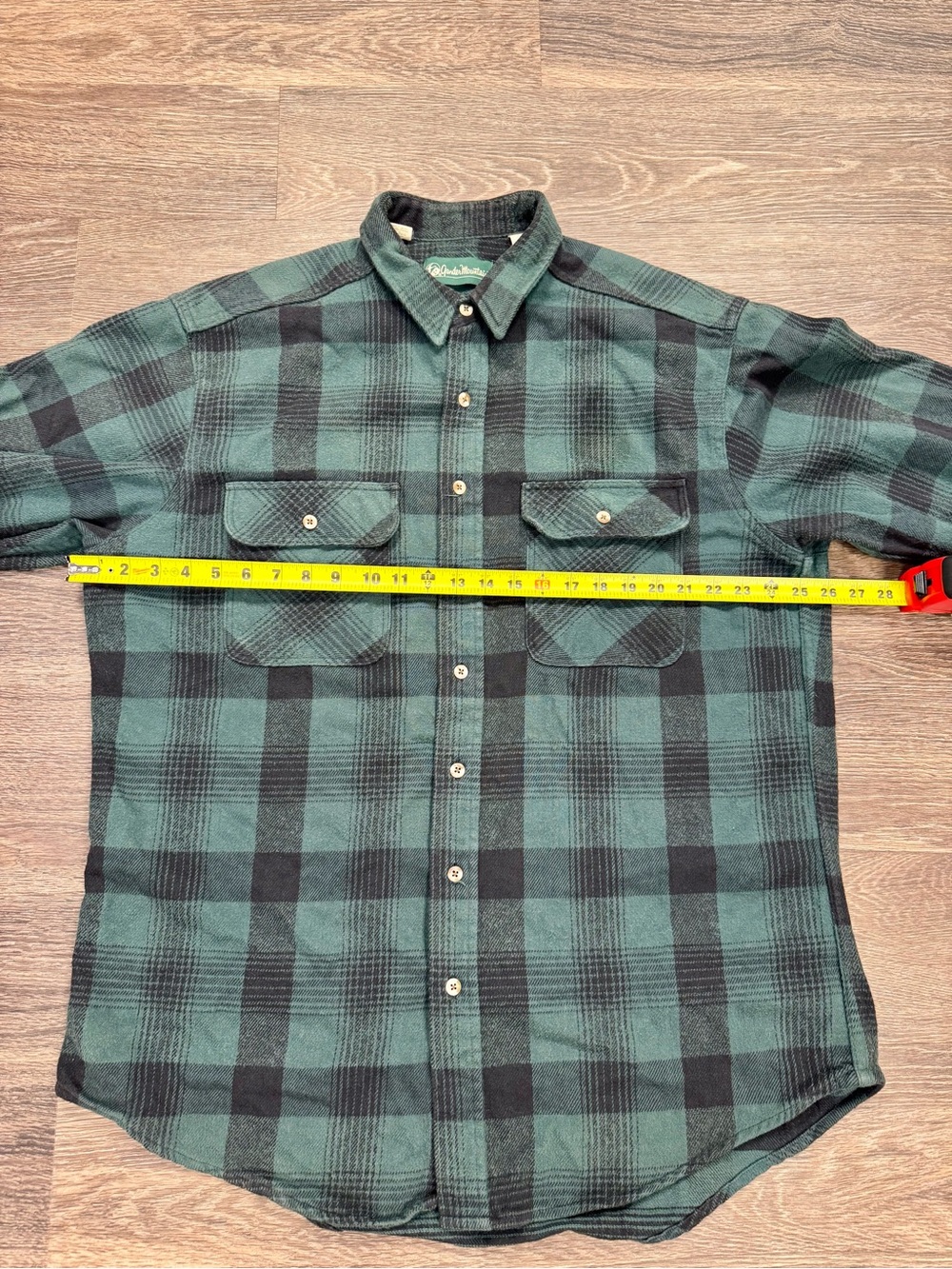 90s Gander Mountain XL Green Black Plaid Flannel Shirt Cotton Outdoor Workwear - Picture 4 of 6